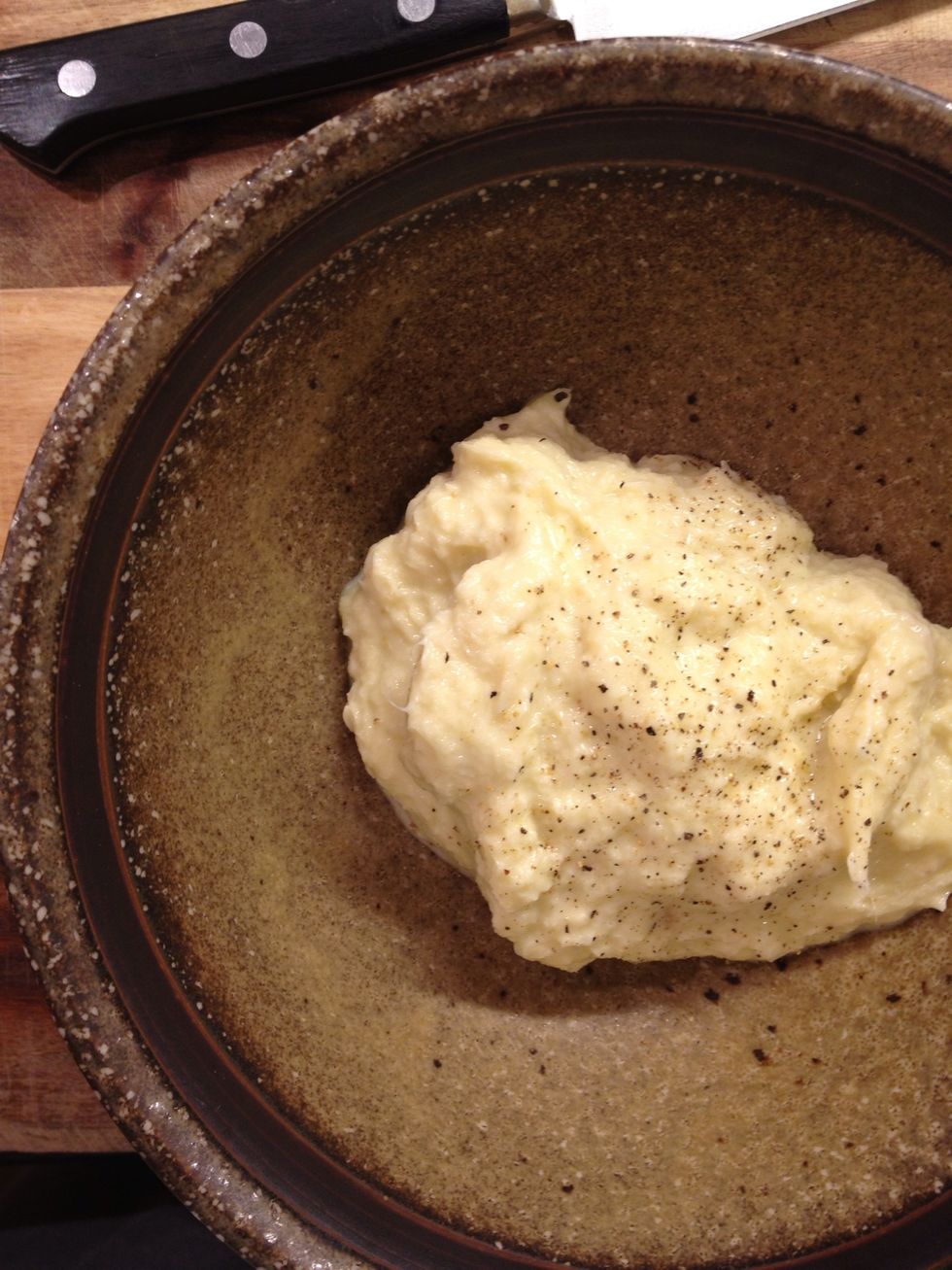 Season with nutmeg and cracked black pepper.