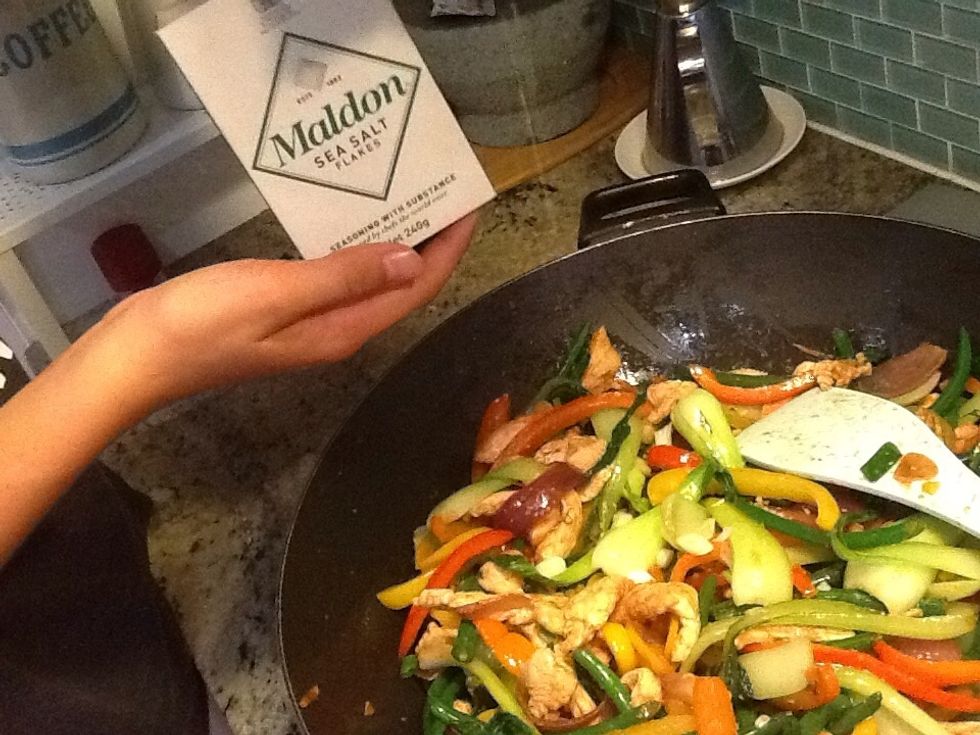 Season with salt and pepper