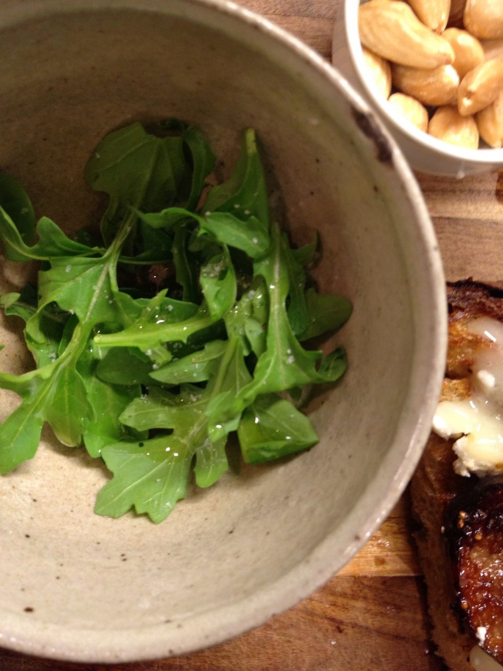 Season your lettuce with salt and olive oil.