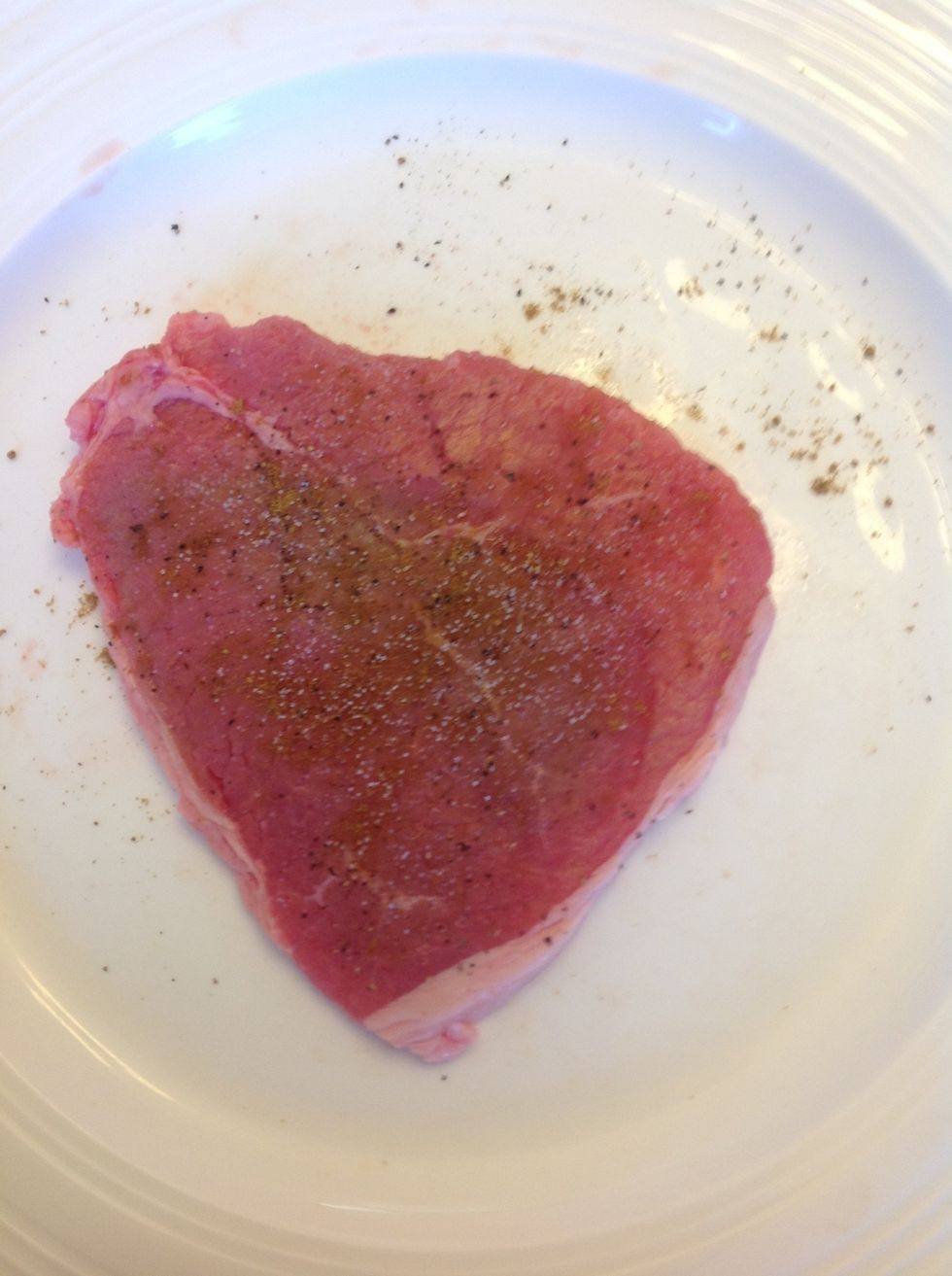 Season your steak with cumin sat and pepper