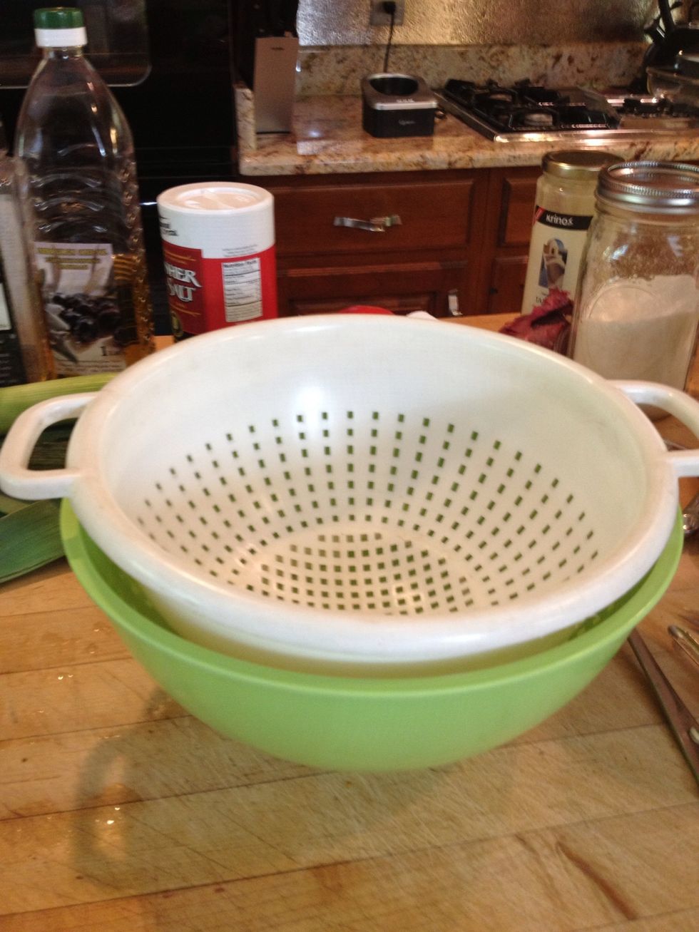 Seat a colander or large strainer inside a large bowl