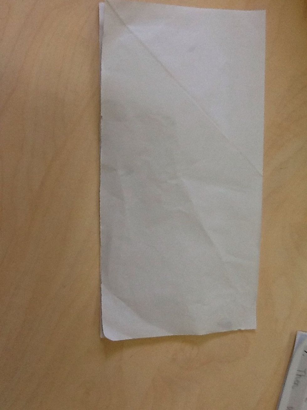 Secend , fold the paper in harf.