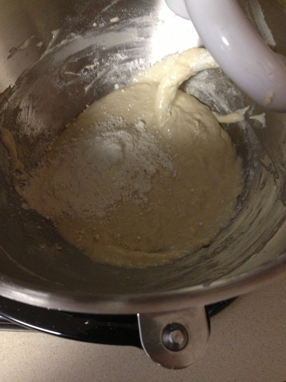 Second addition of flour