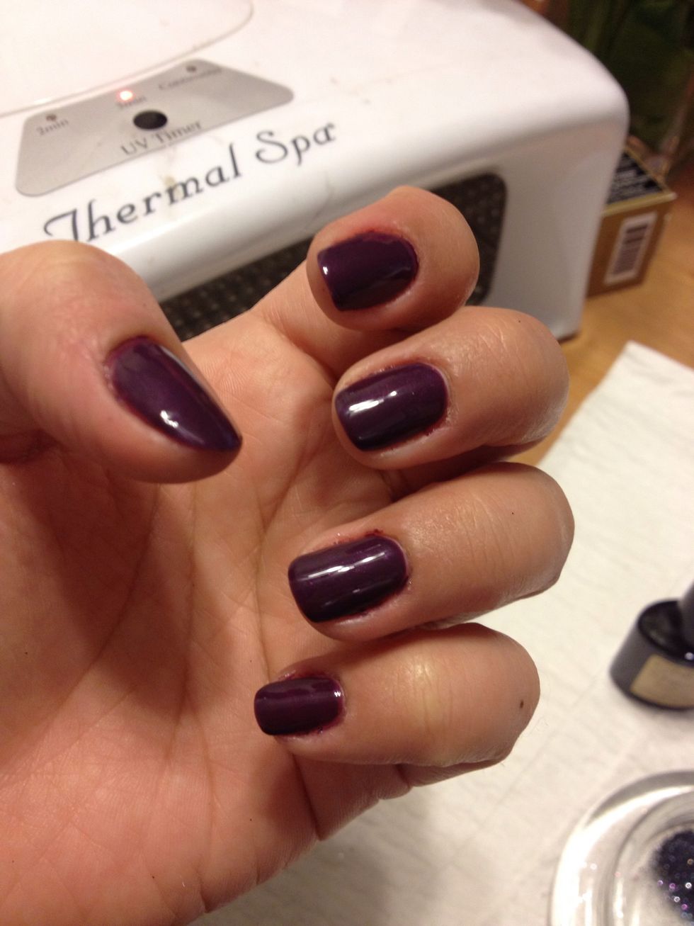 Second coat...and back under the light for two minutes!