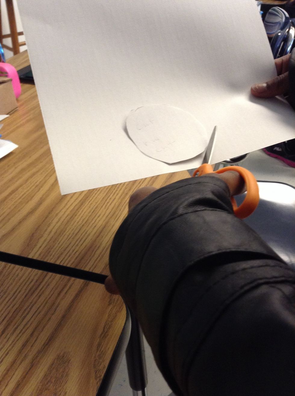 Second, cut out a circular tracer.