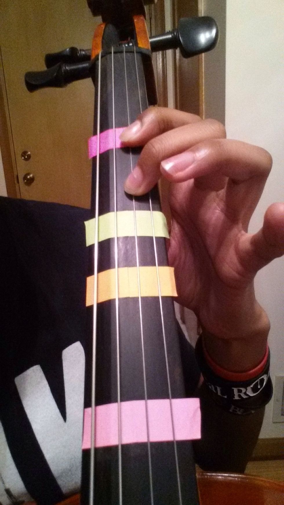 Second finger is on "F" natural.