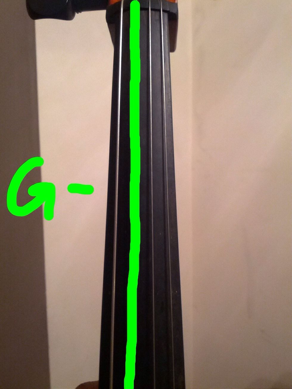 Second lowest pitch and second thickest string, "G."