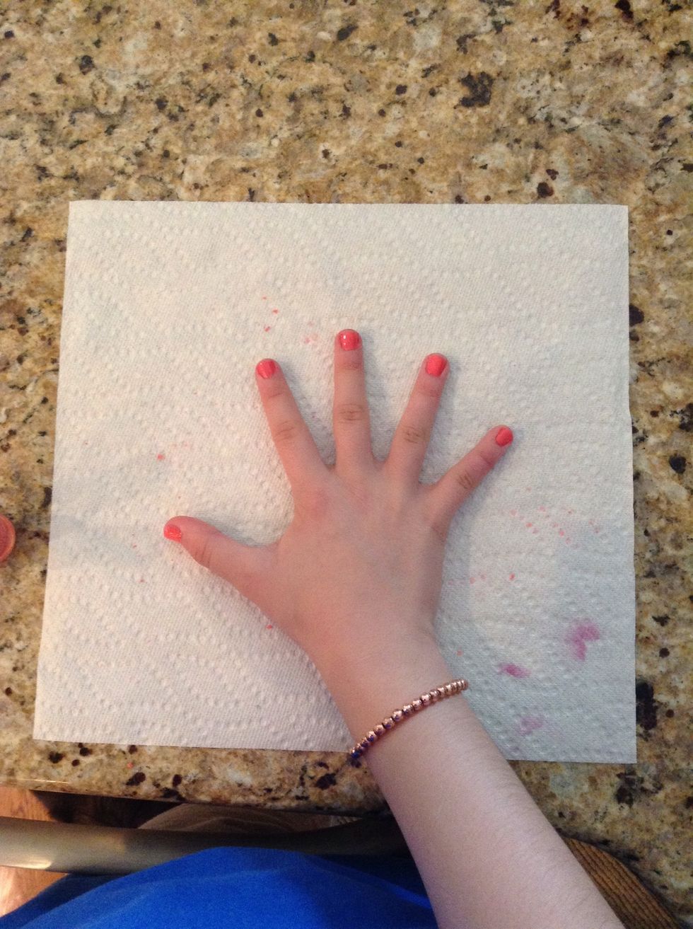 Second, paint your nails. It is important to use the same color as the new glitter polish or your glitter polish won't look very good... Trust me.\ud83d\ude09