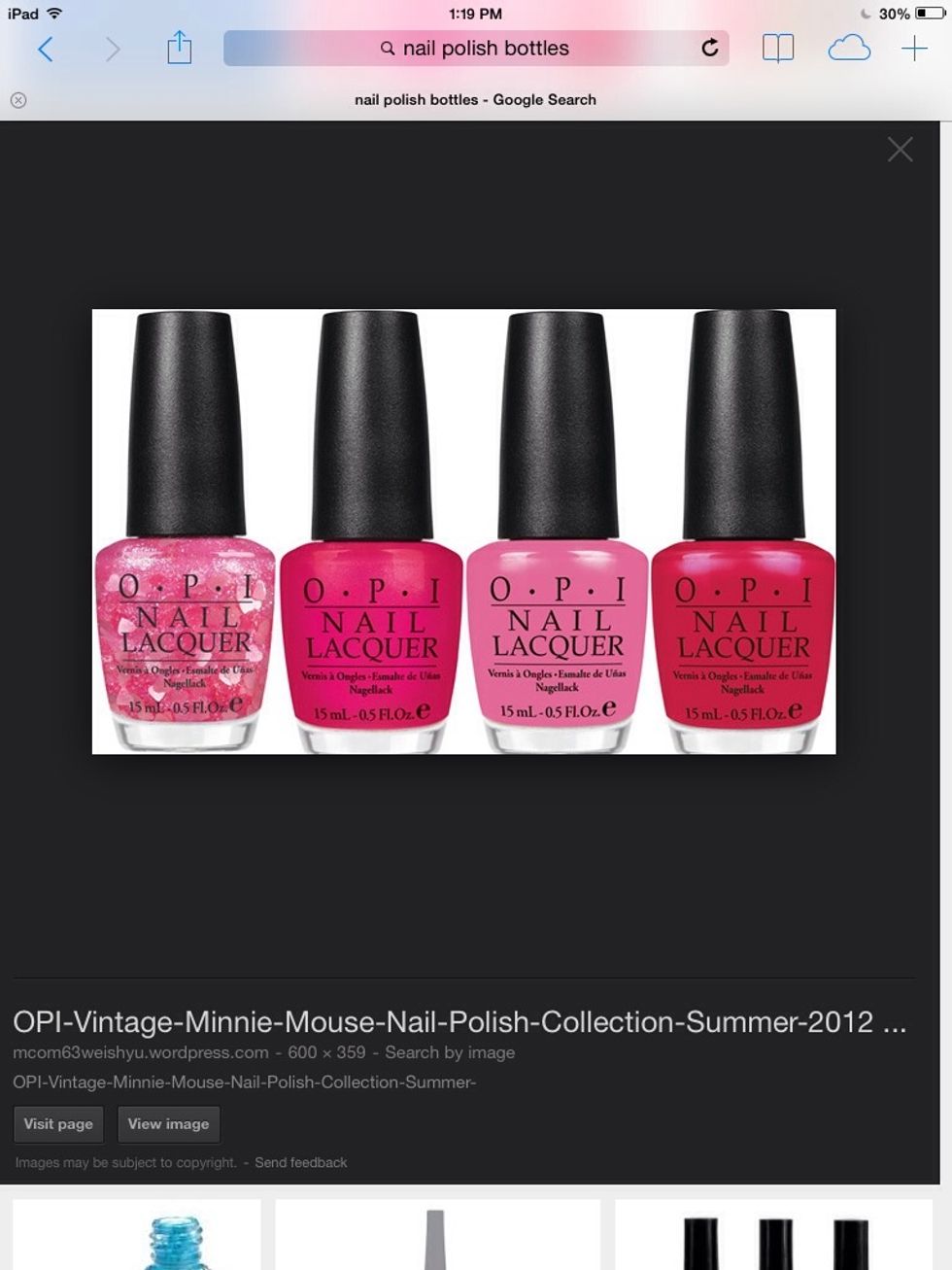 Second pick out a nail polish color I am picking light pink.