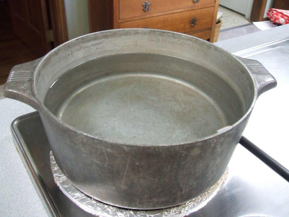 Second, put it on your oven and set it to 6 on the the dill.