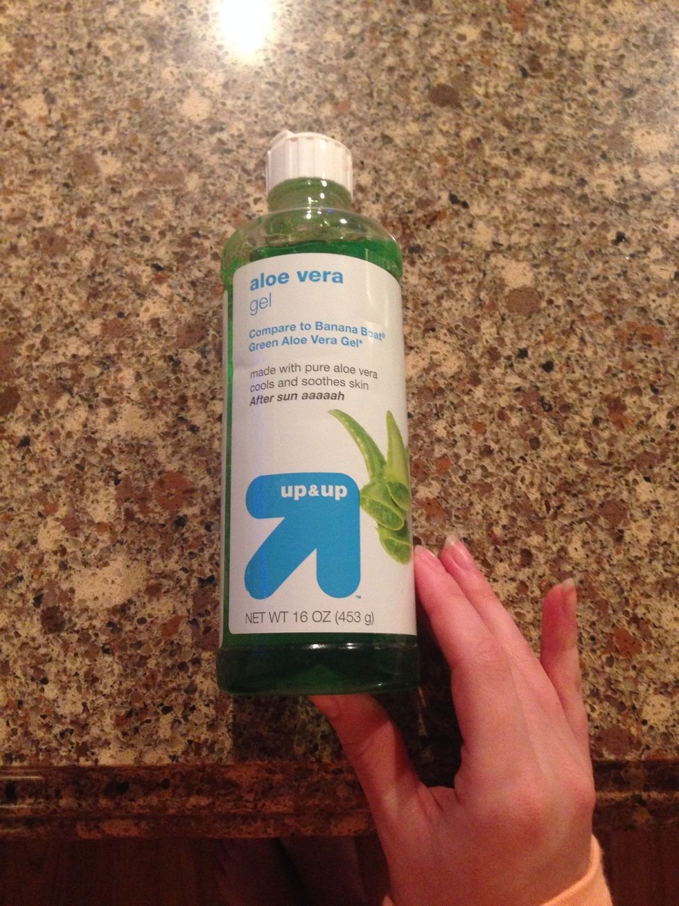 Second, rinse off the body scrub and rub aloe gel as a shaving cream substitute. I found this made shaving less painful and made my skin very soft.