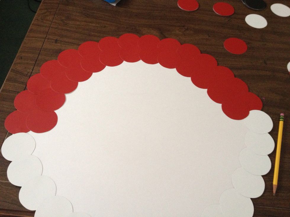 Second row of red! Stencil them on first! But ONLY ON THE POSTER BOARD!!!!