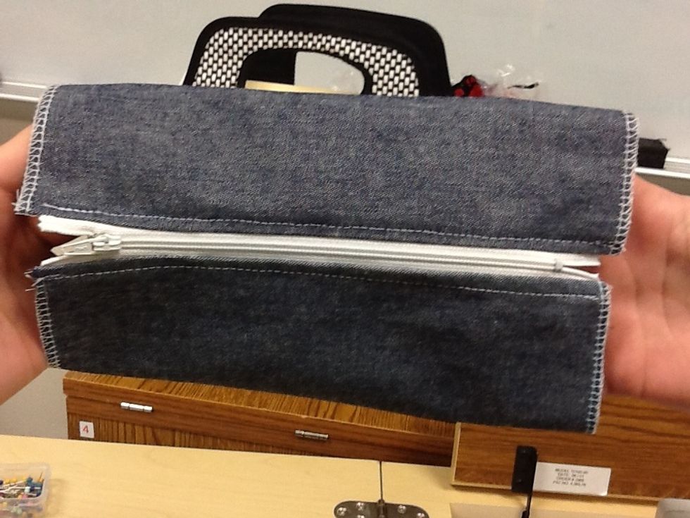 Second side finished top stitching.