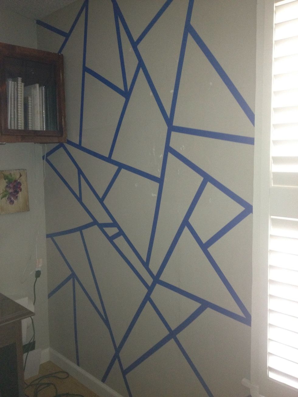 Second stage of applying painters tape.