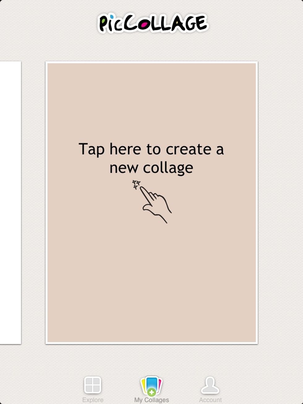 Second step: Tap in the text to create a new collage