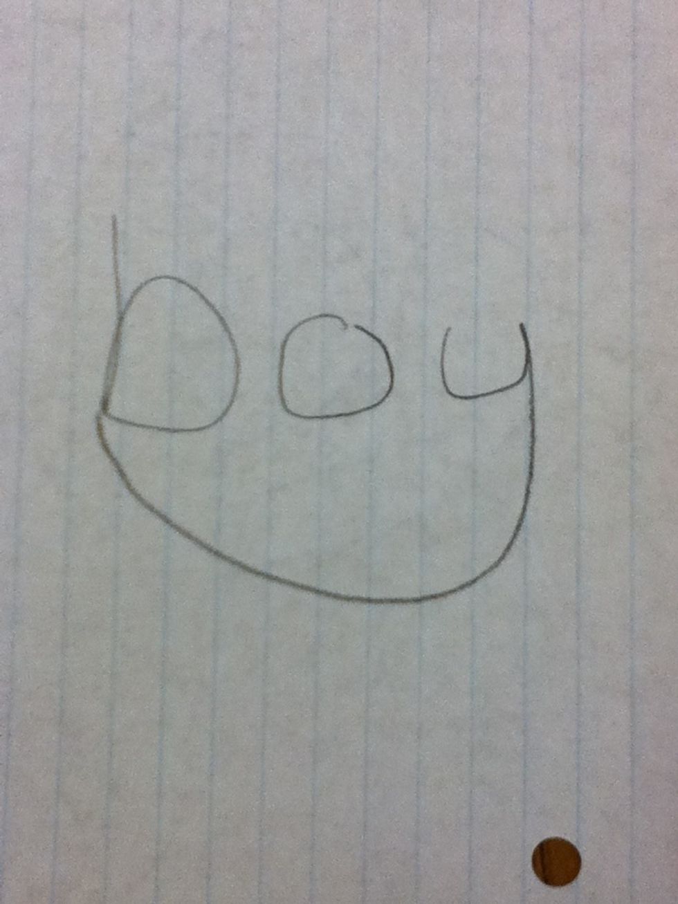 Second you connect the y to the bottom of the end of the b