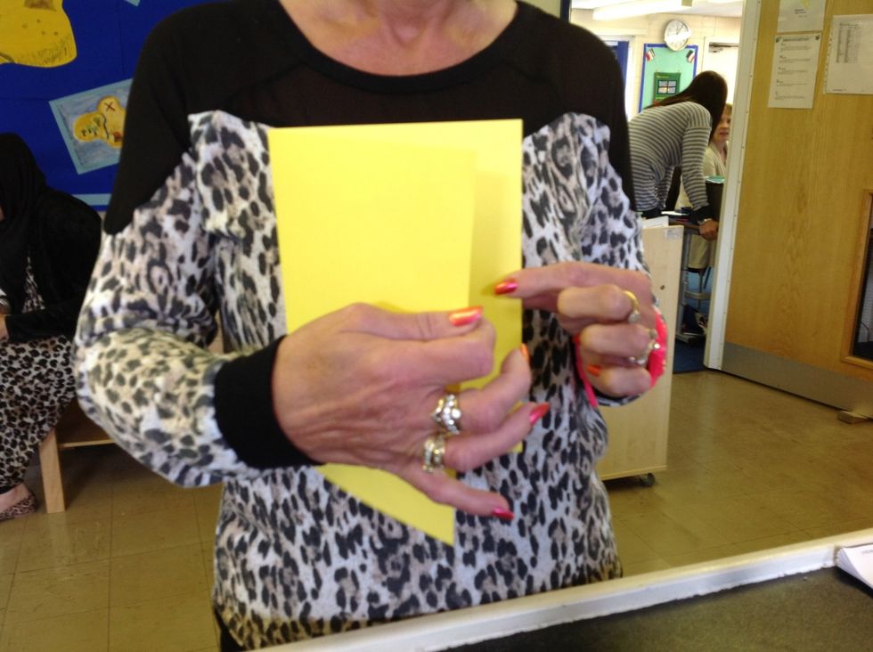 Second you fold the card.