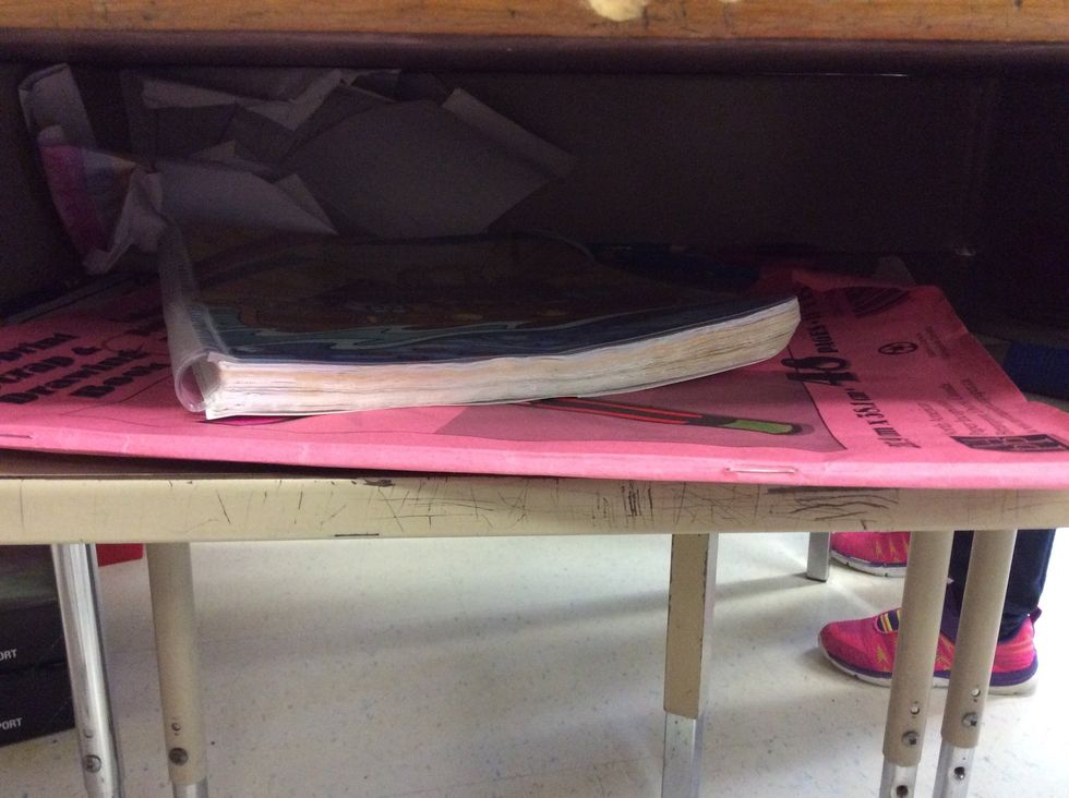 Second you take out your pencil cases.