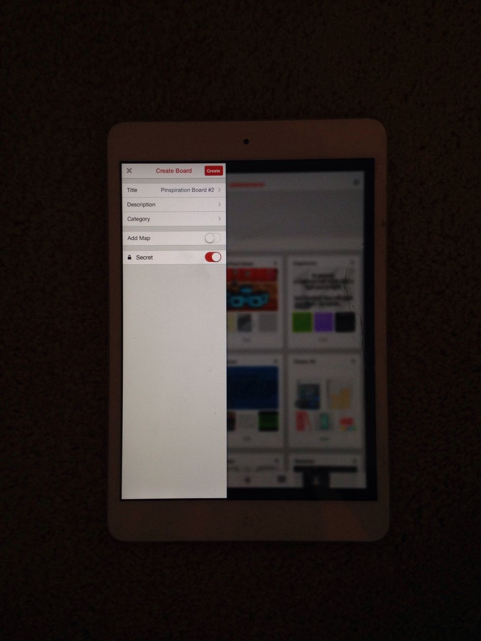 Second, your going to want to make a board for the pictures you want. I recommend making it private, especially if your using things that you already pinned, that way it doesn't show up twice.