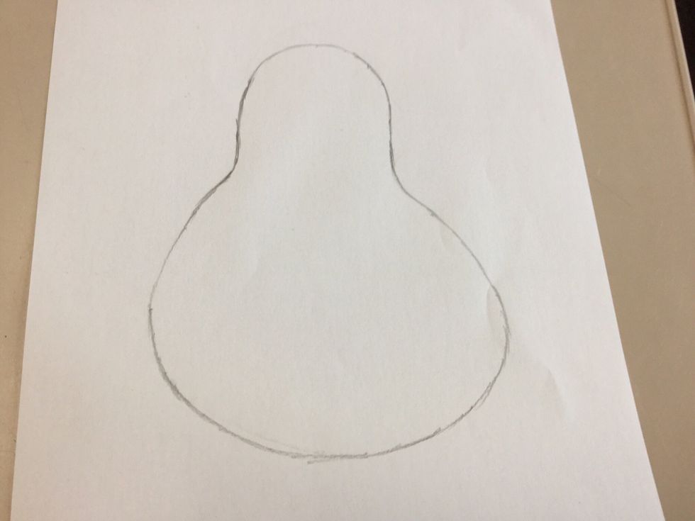 Secondly, draw a uncompleted medium sized circle that is a tiny bit bigger that the oval. Draw the uncompleted circle at the bottom of the oval so it connect with the the oval.