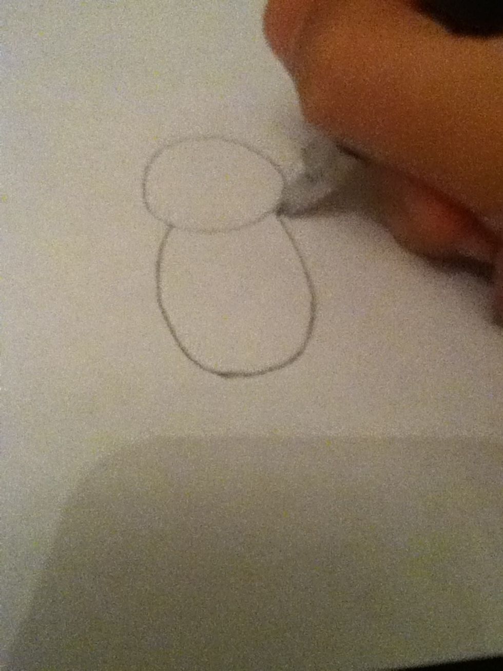 Secondly draw the body of the teletubby