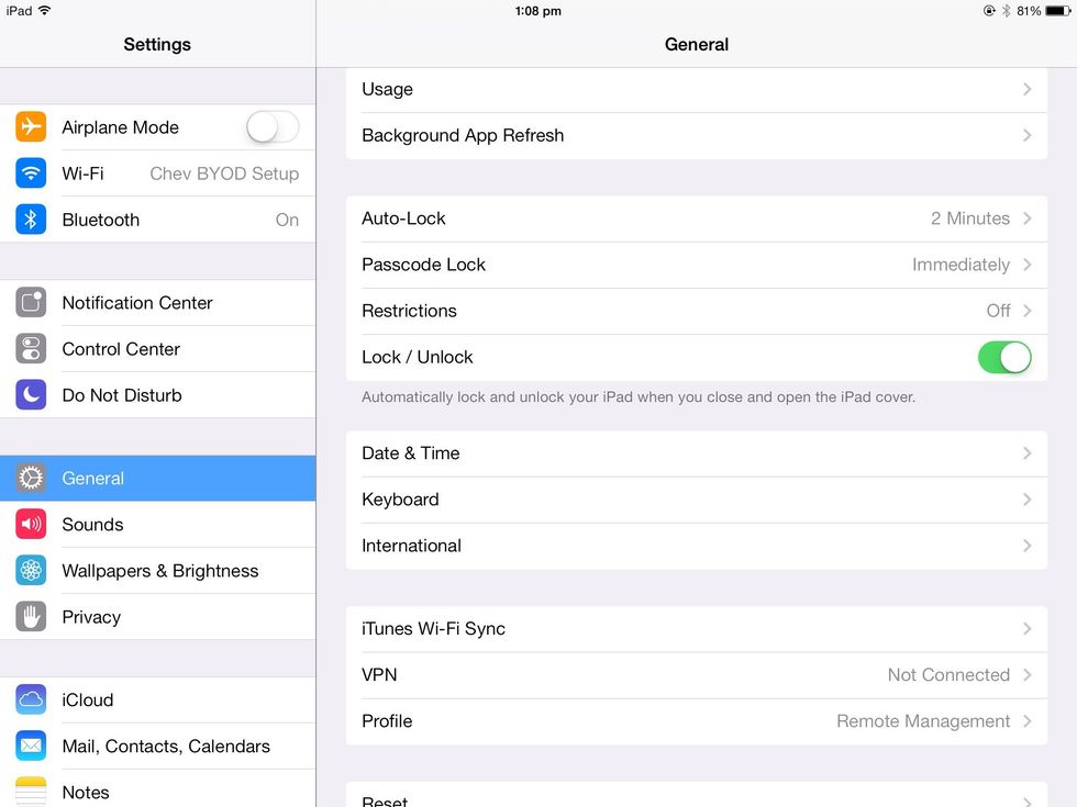 Secondly you need to go into general and go into keyboard.