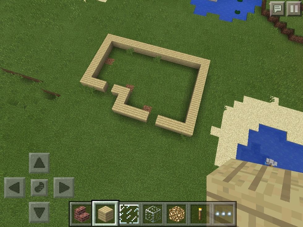 Secondly you need to make the start of the house, think of it as two rectangles but one is a little smaller