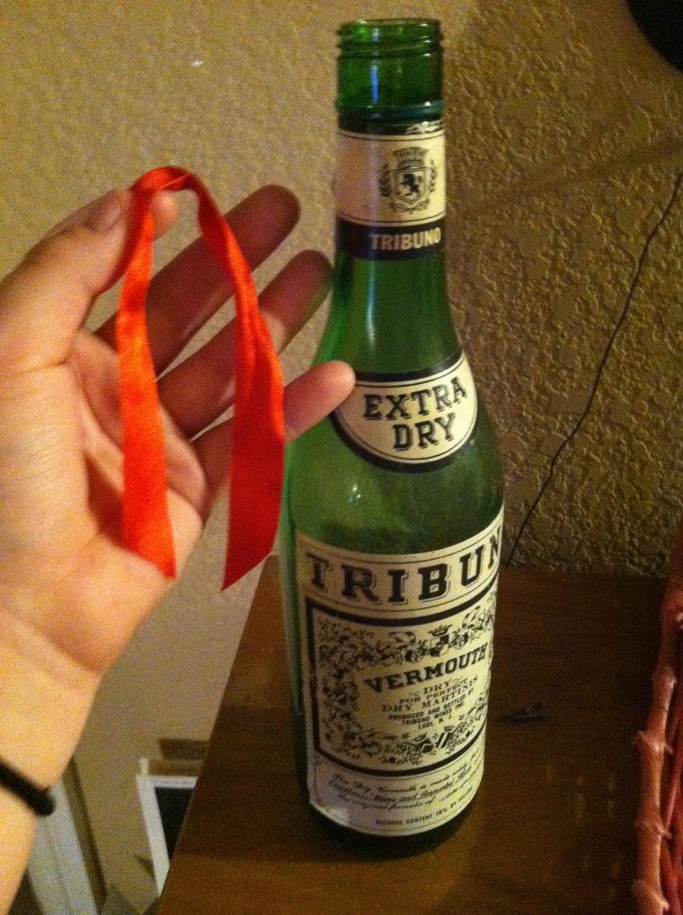 Secondly you will need a piece of ribbon :)