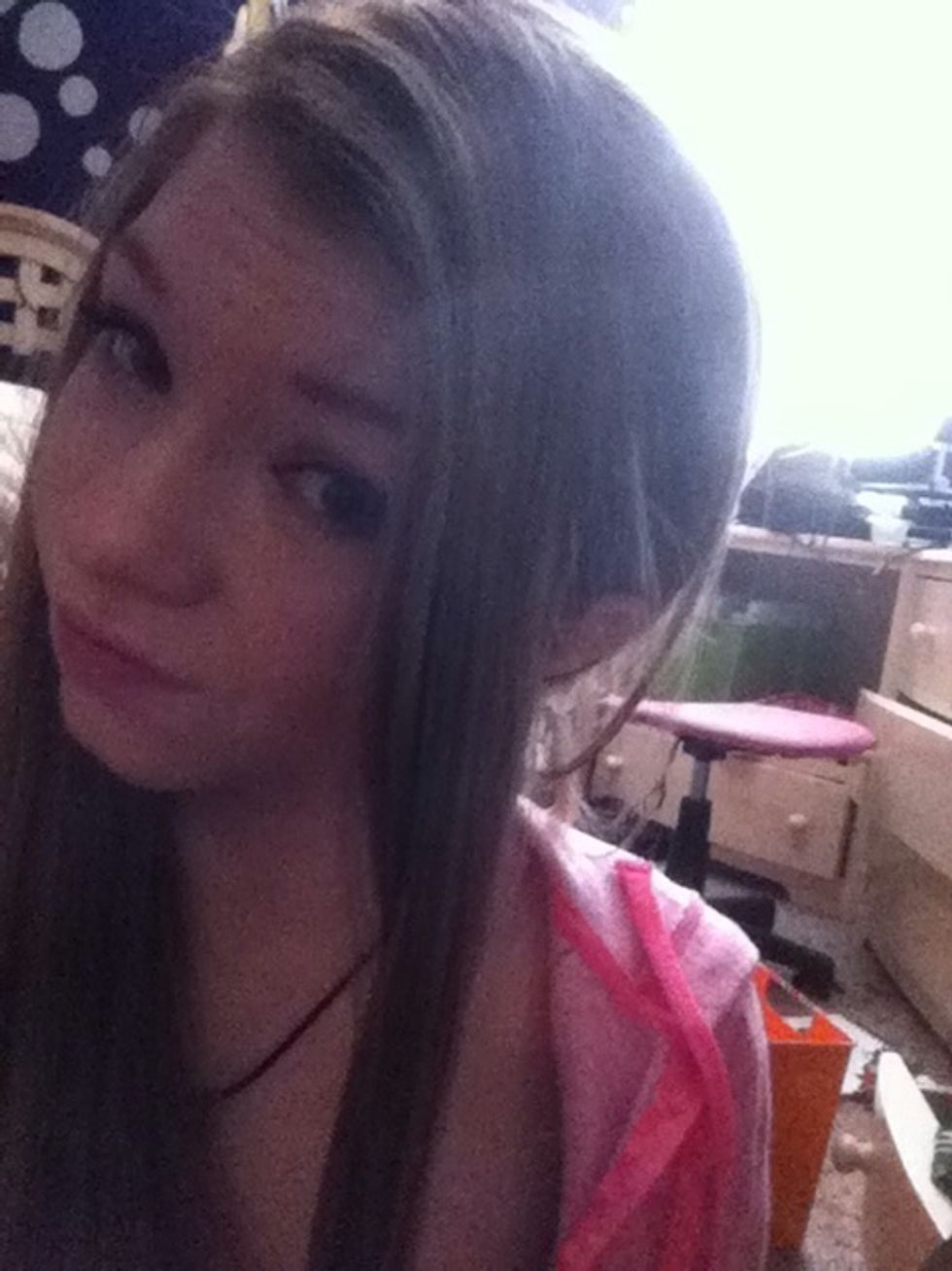 Section off the front few Inches of your hair, I usually follow where my ear starts and up (: clip the rest of your hair out of the way(: