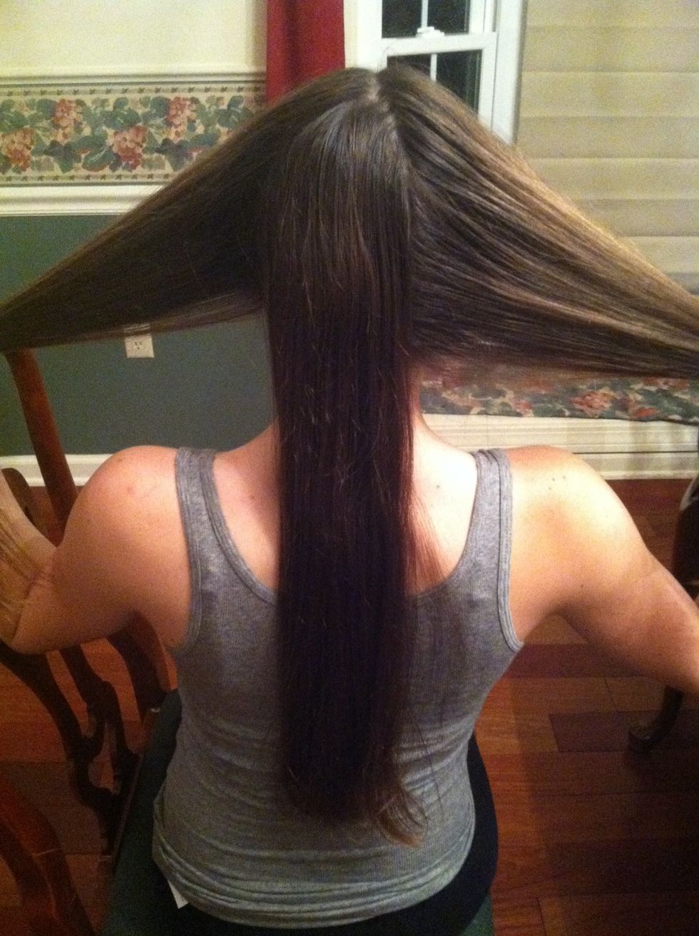 Section your hair into three equal parts\ud83c\udf3a