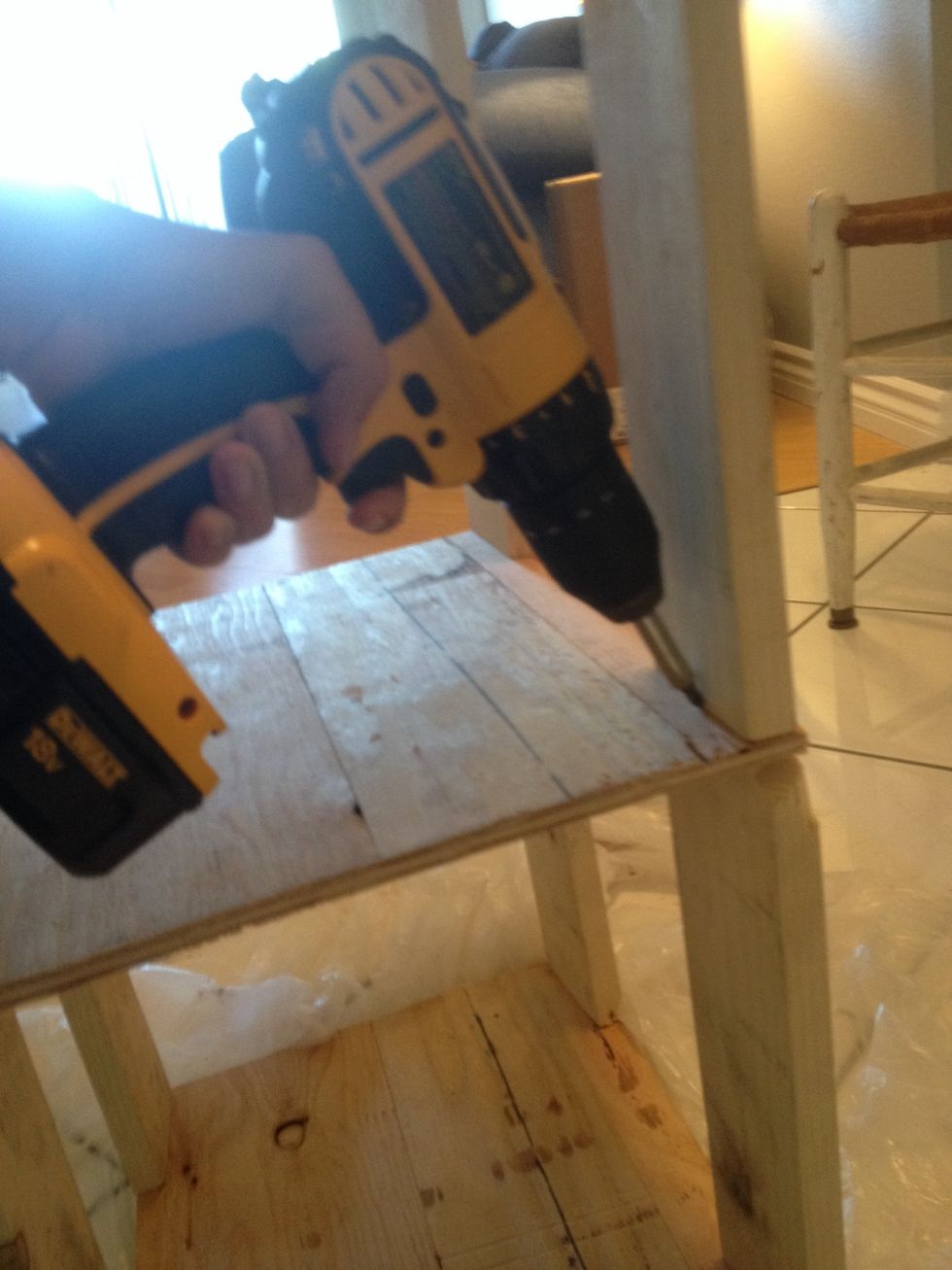 Secure the two sections by drilling at an angle from the inside. Be careful not to drill completely through.