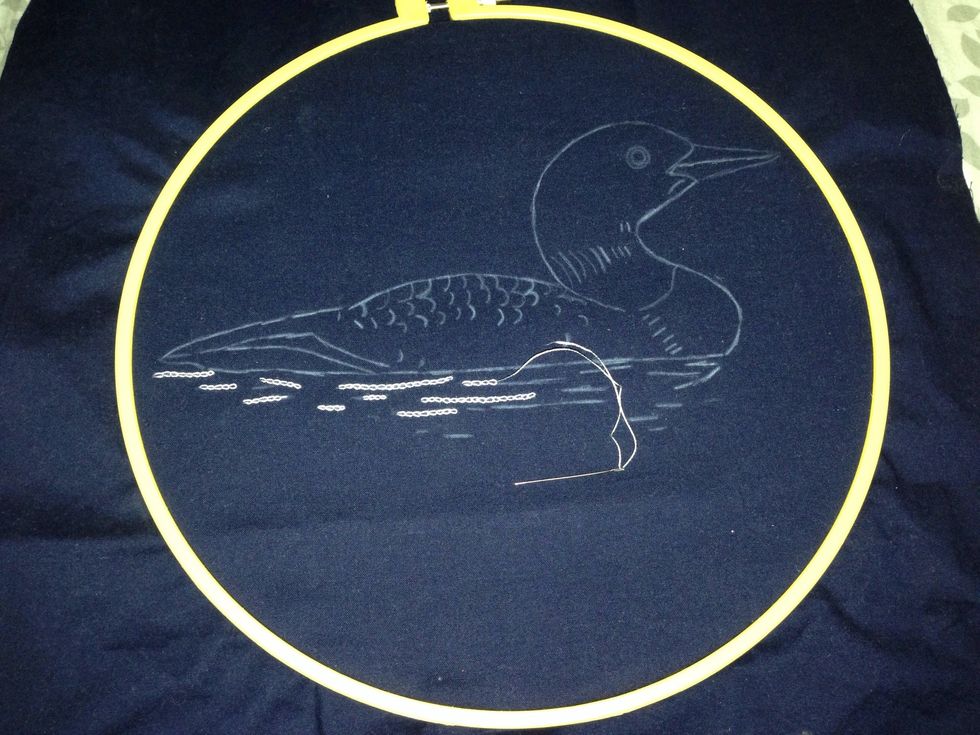 Secure your fabric on your embroidery hoop. I had already started stitching before I took the pic sorry. \ud83d\ude33