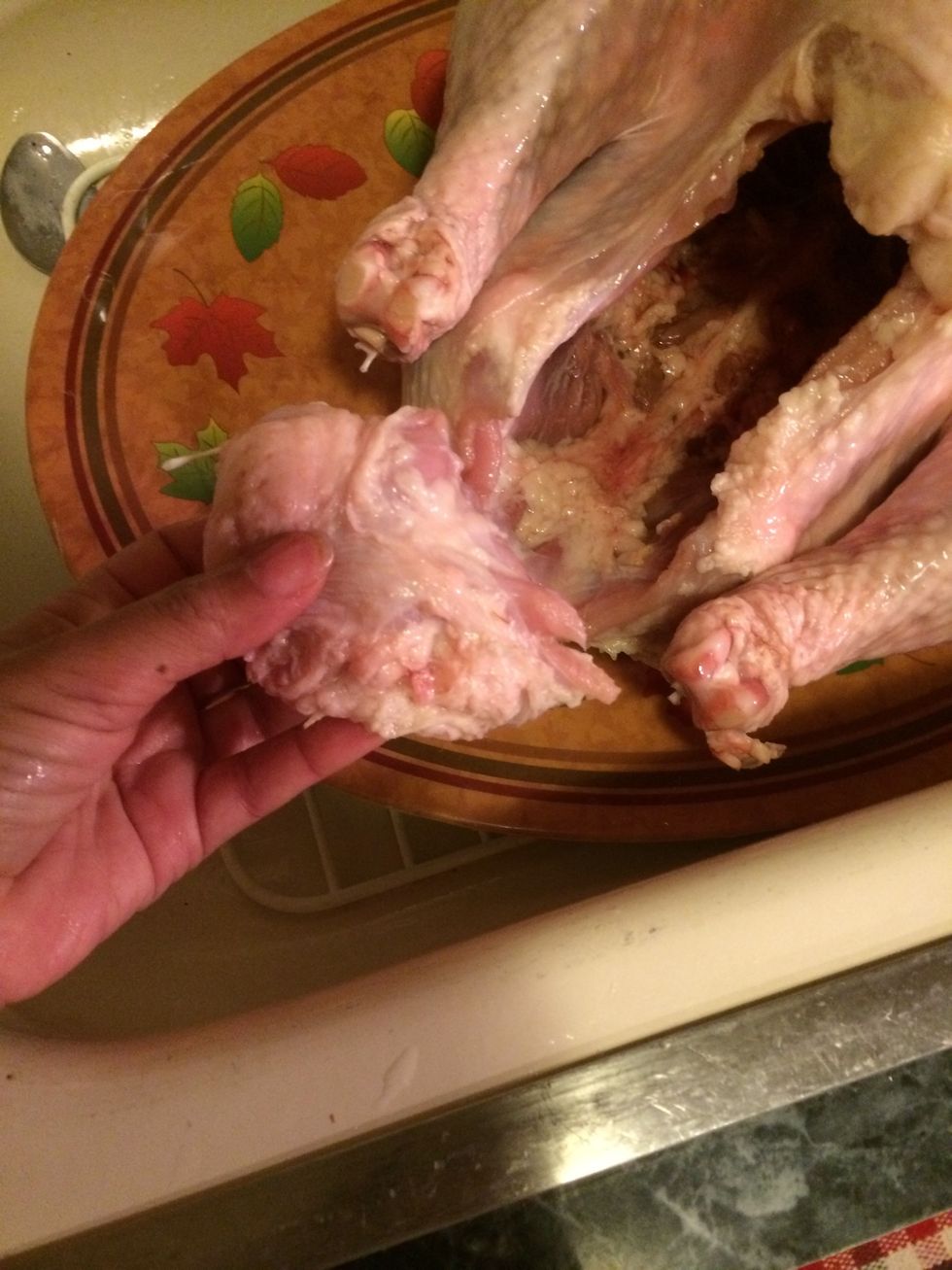 See all gone. If you want, discard it or use it to make homemade turkey broth.