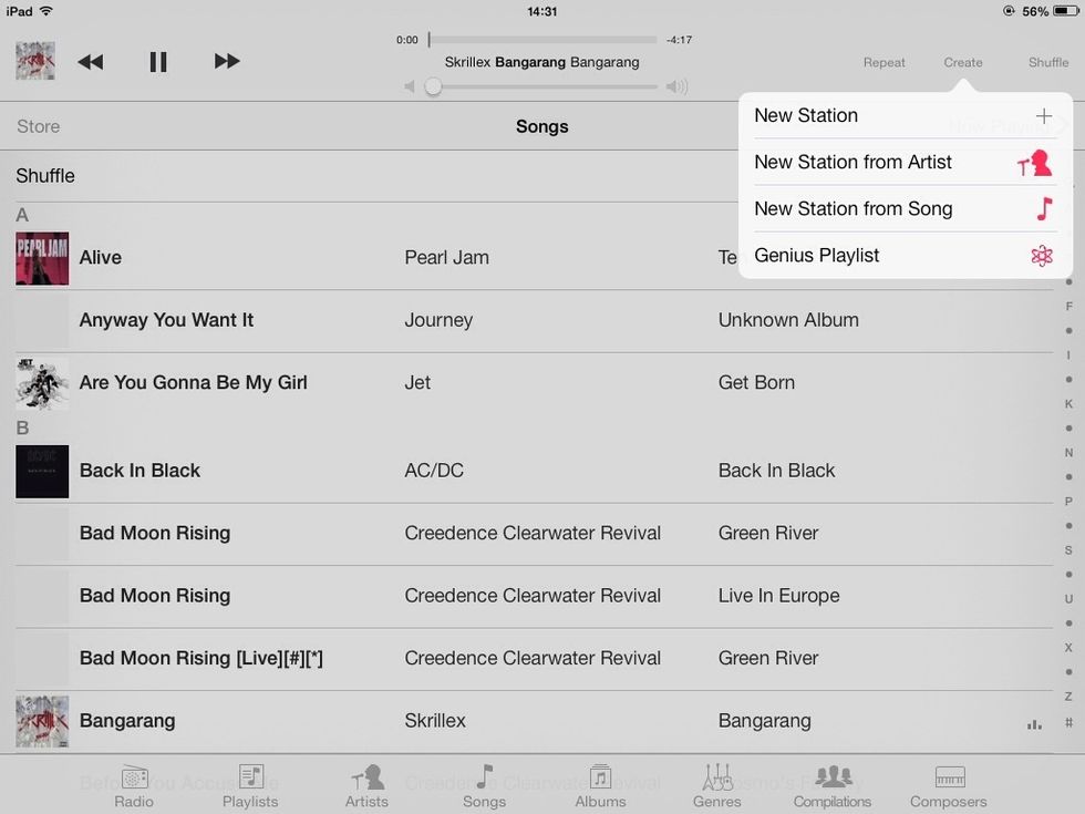 See? Click that Create button to start another Radio station.