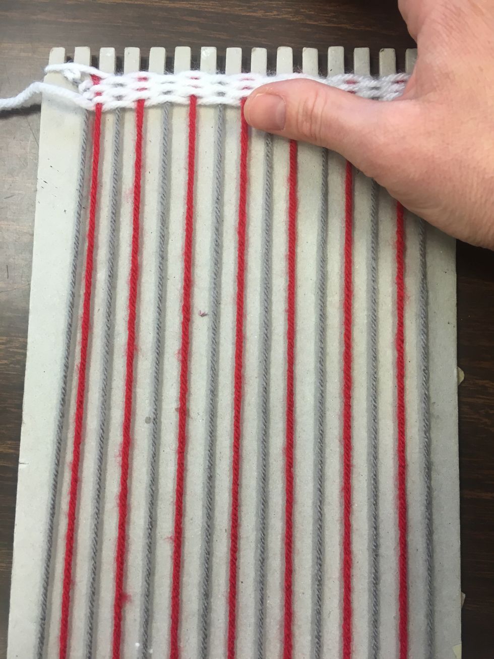 See here how I simply used my fingers to gently push the threads to the top.