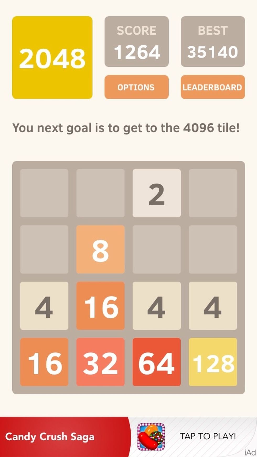 See how bringing down that 2 allowed me to build this beautiful row of consecutive numbers! All i need to do is build a 16 above my current 16 and combine them.