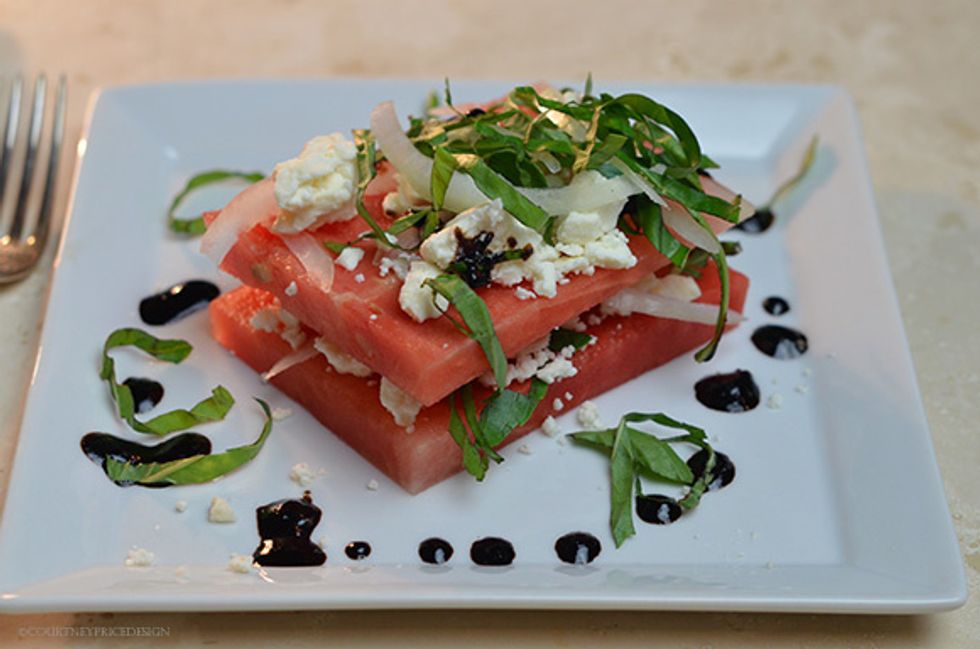 See how I use the basil chiffonade at www.CourtneyPrice.com on my Watermelon Salad post