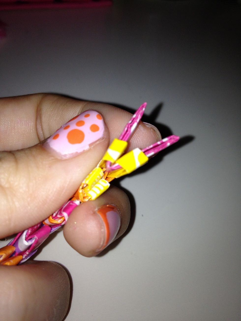 See how it's at the top? Good job! Now keep doing that until you reach 34. Also, on a sidenote, I didn't include the start because it's so simple. Just make sure ALL of your pieces are folded tightly.