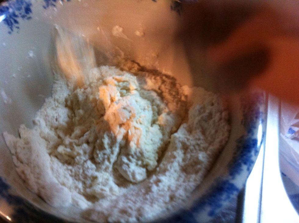 See how it's forming? ...stir...mix ...