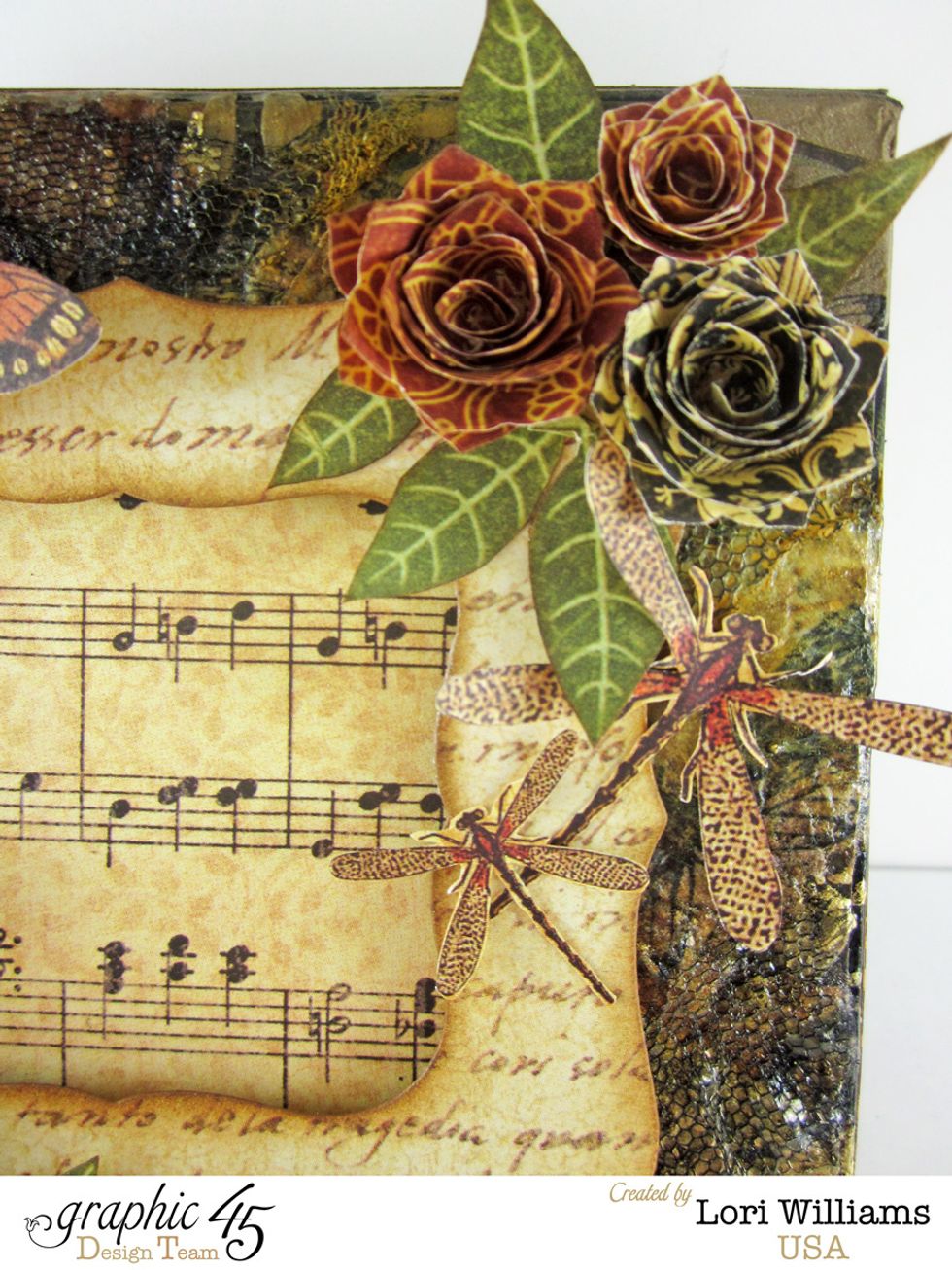 See how the various patterned paper make for a great cluster of flowers.