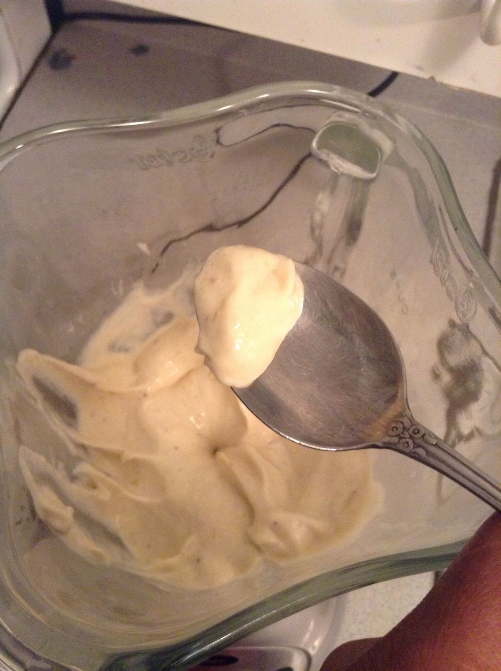 See how thick and creamy the consistency is? And it tastes great... If you are not adding anything else this is the end for you... If you are adding other things then continue !