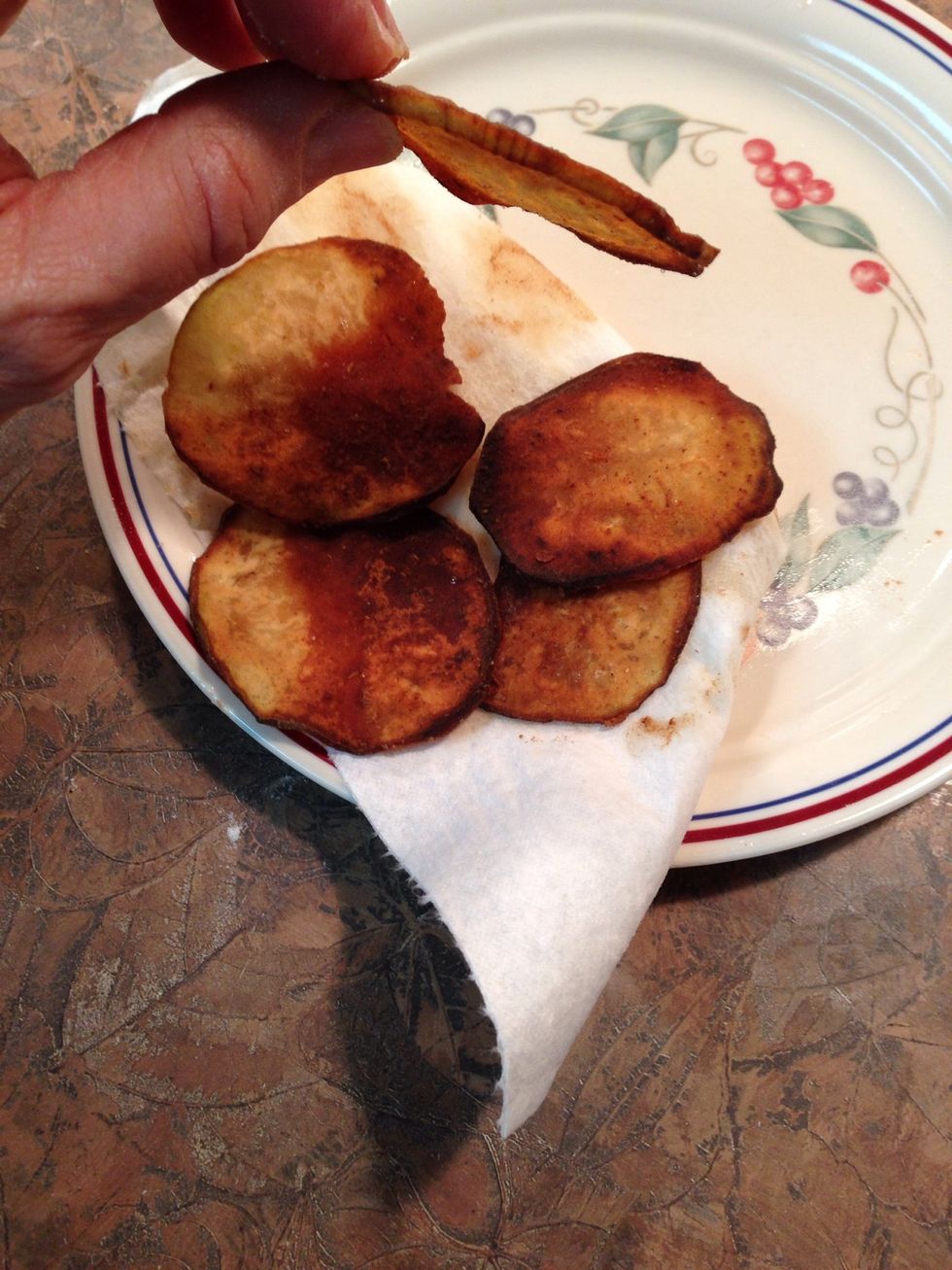 See how thin and slightly crisp? If you are the cook, you can sample as you fry....