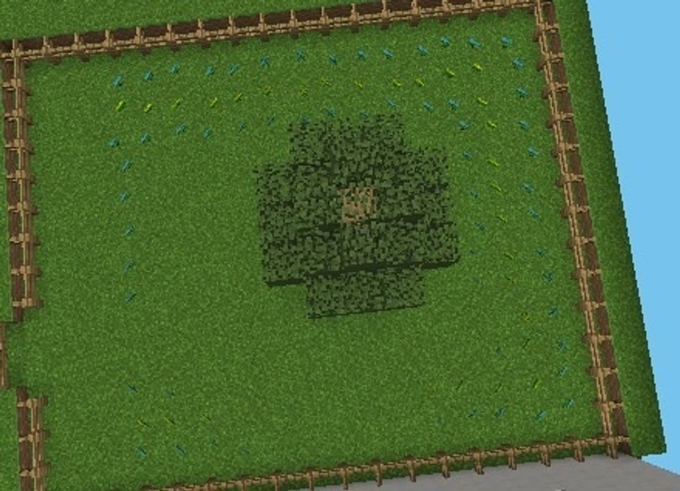 See I put the fences around and I did a flower pattern on the sides