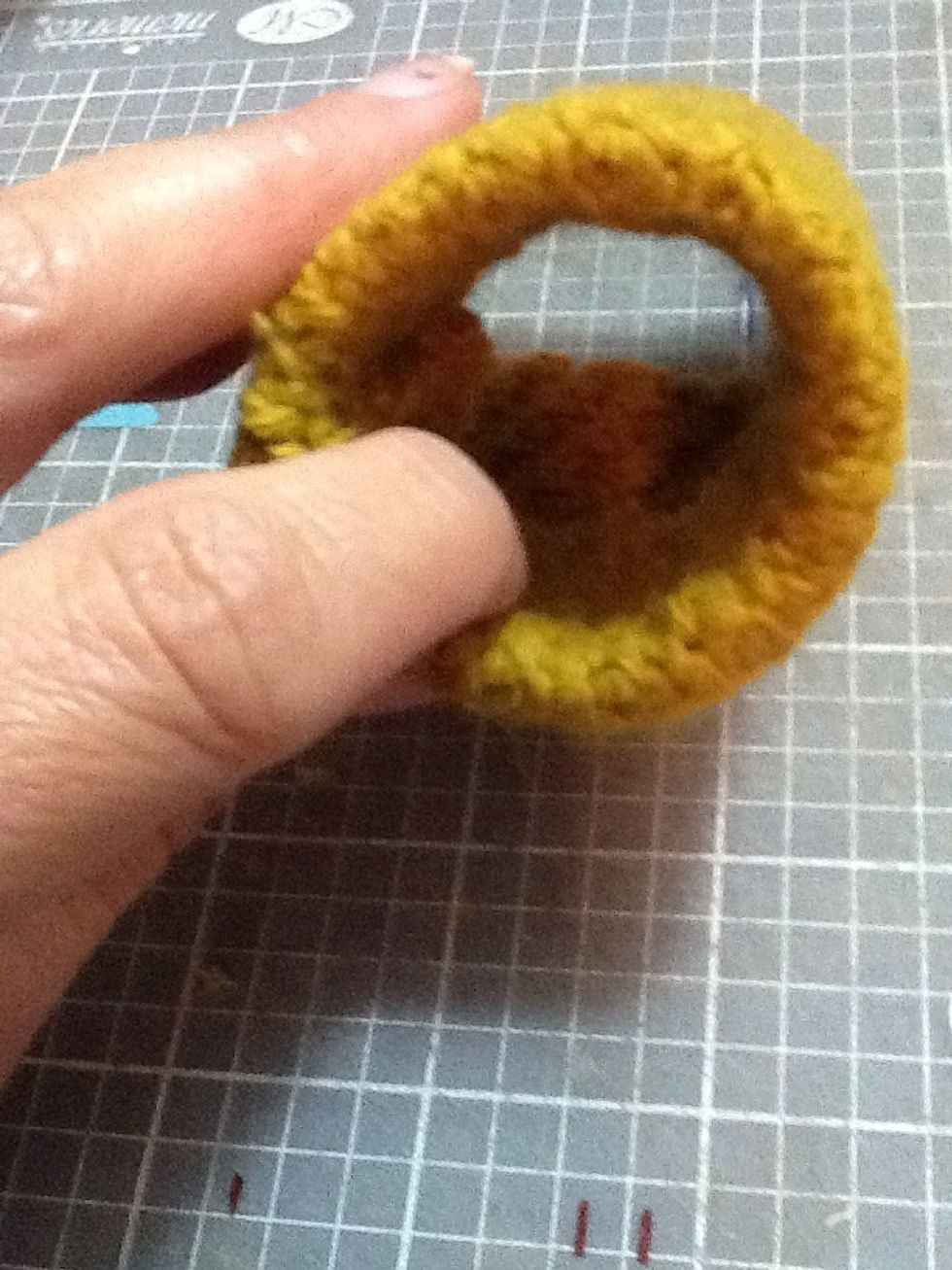 See...I used my fingers to press the fabric in! Stupid!