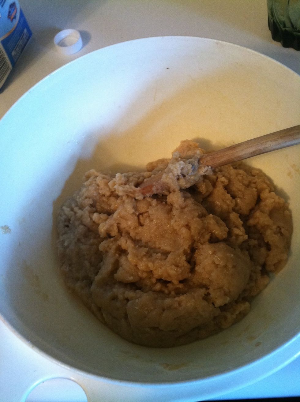 See? It holds shape pretty well. If your dough is crumbly, add more milk (for a softer cookie) or more butter (for a crispy cookie) I added butter. Just enough to make a thick dough.