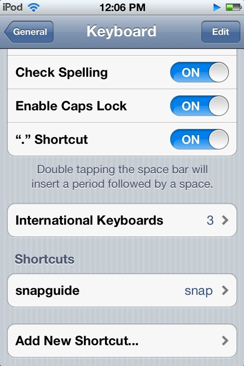 See it says snap so when I type snap it will pull up snapguide you can add endless shortcuts
