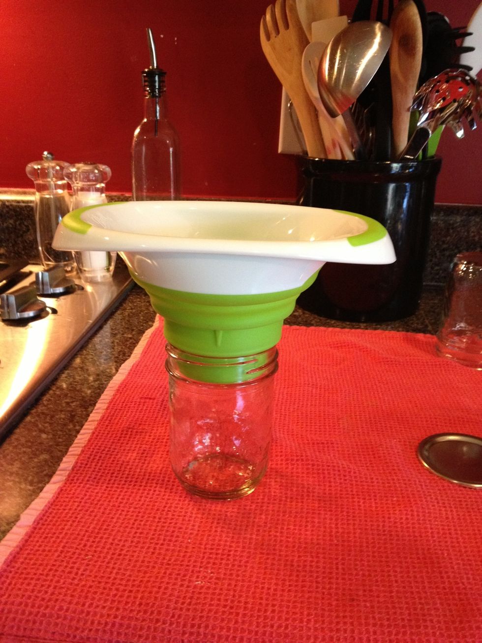 See? Nice fit! But it's not necessary. Just make sure your funnel is clean clean clean! No using the one you use to pour oil into your car engine!