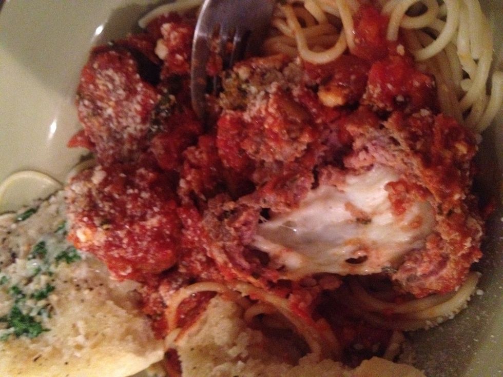 See...still cheese inside! Yummy dinner!