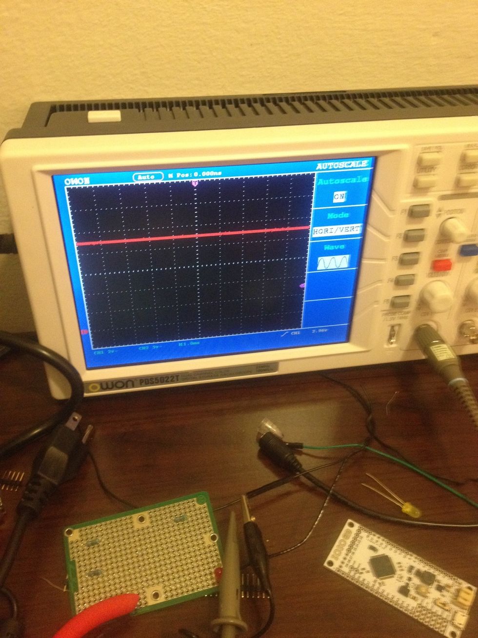 See that the base line on the oscilloscope has jumped! You have a DC offset!