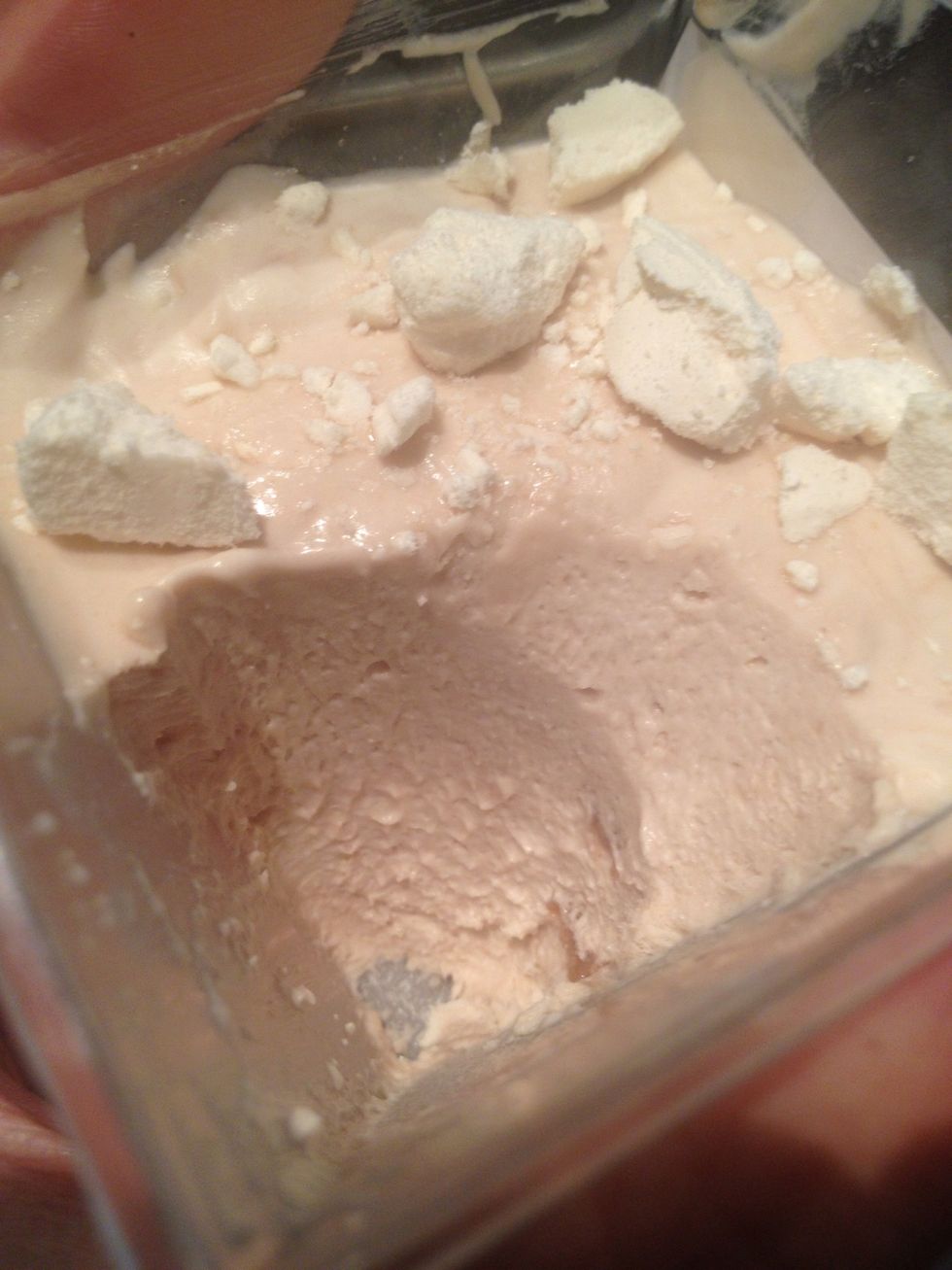 See the creamy texture inside. It's just like ice cream that takes hours and hours to make. Keep in the fridge until serve. Share and Enjoy! \ud83d\udc97\ud83d\udc97\ud83d\udc97